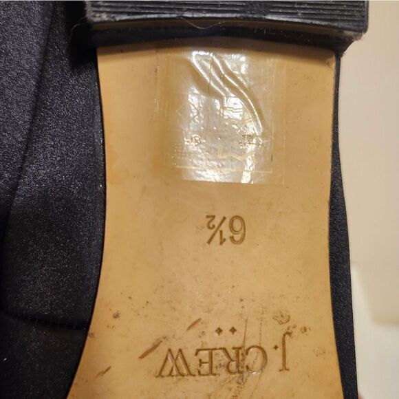 J. Crew Black Satin Pointy Toe Ballet Flats w/Crystal Buckle Detail Sz.6.5 $148 - Picture 9 of 9